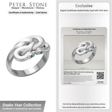 Sterling silver Tight in the knot snaking ring Oberon & Rhiannon Zell wedding rings Designed by Oberon Zell TRI2468